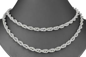Mens stainless steel triple layer cross pendant necklace. Solid 14k White Gold Mens 6mm Italian Diamond Cut Rope Chain Necklace 20 30 Ebay