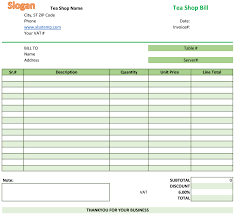 Free Tea Shop Bill Invoice Template Invoice Design Template Invoice Template Invoice Design
