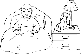 Kind Im Bett Ausmalbild Malvorlage Kinder