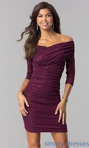 Off The Shoulder Plum Purple Short Lace Party Dress Dresses To Wear To A Wedding Work Party Dress Plum Lace Dress