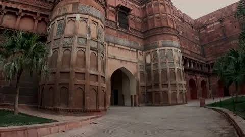 Full view of Delhi Gate in Vertical Angle at Agra Fort, Agra, Uttar Pradesh