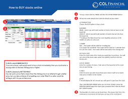 How To Buy And Sell Stocks Online Using Col Financial The