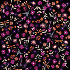 Maybe you would like to learn more about one of these? Beautiful Seamless Floral Pattern Background In Small Colorful Flowers For Textiles Fabrics Cotton Fabric Covers Wallpaper Print Gift Wrapping Postcard Scrapbook On Black Background Royalty Free Cliparts Vectors And Stock Illustration Image