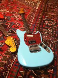 This gorgeous licensed fender mustang sonic blue kurt cobain has the finest details and highest quality you will find anywhere! Sonic Blue Kurt Cobain Fender Mustang Guitar Nirvana Guitar Fender Mustang Guitar Bass Guitar Lessons
