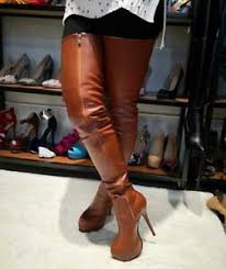 Cuissardes en suédine ou cuissarde en cuir, talons plats ou talons hauts. Femme Super Femmes Cuissardes Plateforme Cuir Talons Hauts Bottes Chaussures 4 20 Ebay