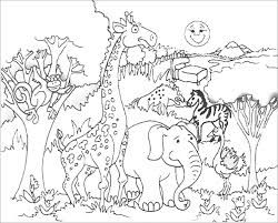 Jungle coloring pages can help teach your children which animals live in the jungle. African Animals In Jungle Coloring Page Coloringbay
