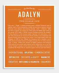 Adalyn Name Art Print Classic Names Names With Meaning Names