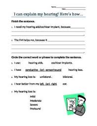 Activities for preschoolers are more advanced than most of the activities marked for toddlers. I Can Explain My Hearing Loss Self Advocacy Worksheet Self Advocacy Hearing Loss Deaf Education