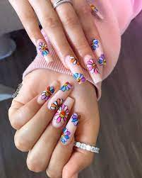 For the more adventurous (and dexterous) among us, try a mani featuring takashi murakami's iconic flowers. On Instagram Takashi Flower For Lashesbyla Inspo Takashipom Jbalvin Long Acrylic Nails Long Acrylic Nail Designs Acrylic Nail Designs