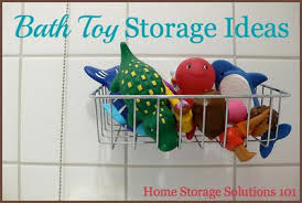 Before bath toys begin to take over your bathroom, try out these diy bath toy storage ideas using the dollar store! Bath Toy Storage Organization Ideas