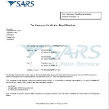 Kra insist that their kra tax clearance. Sars Clearance Certificate