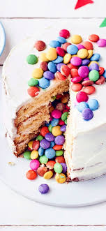 Fur Gross Und Klein Ein Genuss Eine Geburtstagstorte Gefullt Mit Bunten Smarties Geburtstagstorte Kuchen Und Torten Rezepte Kuchen Und Torten Smarties Kuchen