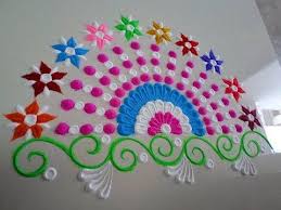 Very Unique Half Circle Rangoli Design By Deepika Pant Youtube Rangoli Designs Rangoli Designs Images Diwali Rangoli