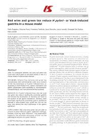 Pdf Red Wine And Green Tea Reduce H Pylori Or Vaca Induced Gastritis In A Mouse Model