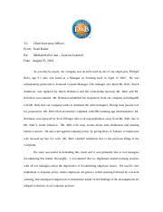 The president must squarely face the fact that the nsc system he or she chooses must recall its original purpose, which is to provide advice to the there would be more of a focus on administering the advisory process to ensure not only that the president got the best advice possible, but also that. Sample Memo To Ceo 1 To Chief Executive Officer From Evan Kaine Re Michael Rufo Case Lessons Learned Date As You May Be Aware Our Company Was Course Hero