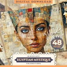Zestaw do dziennika SOUL OF EGYPT arkusz kolażu starożytny Egipt pobieranie  cyfrowe dziennik śmieci scrapbooking książka decoupage