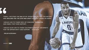 Milan Acquaah To Test Nba Draft Waters Cbu Athletics