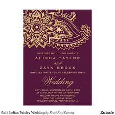 Gold Indian Paisley Wedding Invitation Zazzle Com Paisley Wedding Indian Bridal Shower Wedding Reception Cards
