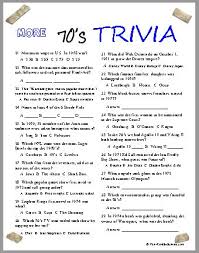 Fishing trivia is a good way to learn about many useful things and fishes, as well as the gear an angler makes use of to catch fish. 70s Trivia Covers A Very Busy And Fun Decade Were You There