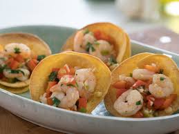 Garlicky Shrimp In Crispy Tortilla Cups Recipe Tortilla Cups Garlicky Shrimp Food Network Recipes