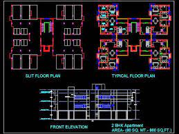 Here is an example of a apartment which is both very aesthetic and functional. 2 Bedroom Apartment Building Autocad Architecture Dwg File Download Autocad Dwg Plan N Design