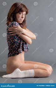 Kneeling Bottomless Woman stock photo. Image of woman - 77623880