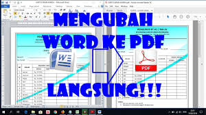 Cara Mengubah File Word Ke Pdf Secara Langsung Youtube