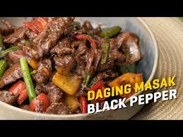 Chinese style black pepper beef / daging goreng lada hitam. Daging Masak Black Pepper