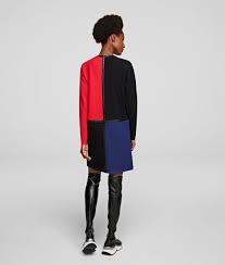 See more ideas about color block sweater, knitwear, fashion. Color Block Knit Dress Karl Lagerfeld Collections By Karl Lagerfeld Karl Com