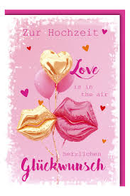 Hochzeitskarte Spruch Luftballon Lippen