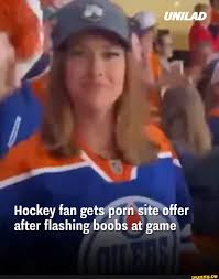 Hockey fan gets porn site offer after flashing boobs at game - iFunny