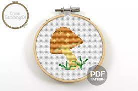 Pattern created from public domain image you can print the black and white chart. Mushroom Cross Stitch Pattern Instant Download Pdf 352702 Embroidery Design Bundles