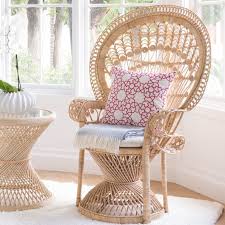Carin Armchair Rattan Armchair Wicker Peacock Chair Green Dining Chairs