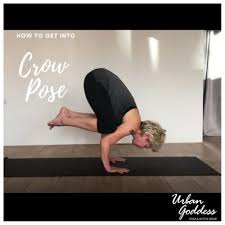 Bakasana, also called the crow pose or the crane pose, is a posture used in yoga wherein the practitioner basically rests her knees on her slightly bent arms from a crouching position with her feet raised. How To Get Into Bakasana Crow Pose Urban Goddess Com