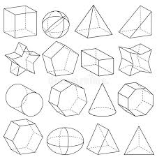 Geometry Illustration Of Geometric Figures In Three Dimensions Aff Illustration Geometry Geometric Drawing Geometric Shapes Drawing 3d Geometric Shapes