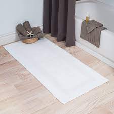 It is soft and absorbent. Amazon Com Cotton Bath Mat Plush 100 Percent Cotton 24x60 Long Bathroom Runner Reversible Soft Absorbent And Machine Washable Rug By Lavish Home White Home Kitchen