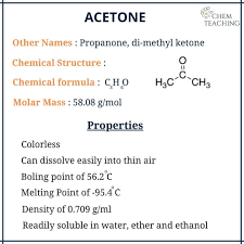 Acetone Or Propanone Is An Organic Compound With The Formula Ch3 2co It Is The Simplest And Smallest Ketone It Is In 2020 Chemical Structure Chemistry Molar Mass