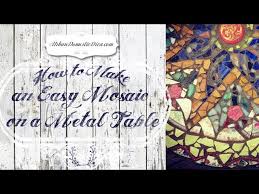 Wipe off the excess with a sponge. How To Make An Easy Mosaic On A Metal Table Youtube
