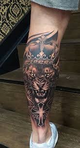 22 Mannliche Tattoos Am Bein Tattooed Model Bull Tattoos Animal Tattoos For Men Leg Tattoo Men