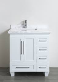 a modern white bathroom vanity looks