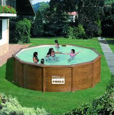 Piscine Gre D460 H120 Hors Sol Ronde Aspect Bois Pacific Piscine Hors Sol Acier Piscine Hors Sol Piscine