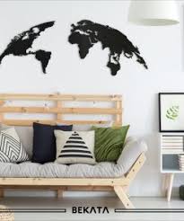 A gallery featuring wall decorations for a living room that accent the space and catch your eye. Bekata Globe Metal Wall Art Decor Wall Hanging Housewarming Gift