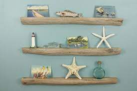 Driftwood Shelves 26 Set Of 3 Floating Shelves Narrow Postcard Photo Or Plate Display Shelves W Floating Shelves Floating Shelf Decor Driftwood Shelf