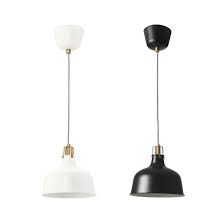 Abs plastic, aluminum coated ceiling bracket/ mounting device: Ikea Ranarp Round Pendant Lamp Chandelier Candelier Bulat Lampu Gantung Modern Ceiling Light Black White 23cm Shopee Malaysia