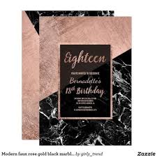 Rose Gold Debut Simple 18th Birthday Decoration Ideas At Home Modern Faux Rose Gold Black Marble 18th Birthday Invitation Zazzle Com Rose Gold Foil Invitations Rose Gold Invitations 21st Birthday Invitations