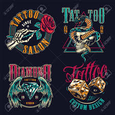 We did not find results for: Vintage Tattoo Studio Colorful Badges With Skeleton Hand Holding Rose Golden Dice Diamond With Angel Wings Angry Snake Entwined With Skull Isolated Vector Illustration Royalty Free Cliparts Vectors And Stock Illustration Image