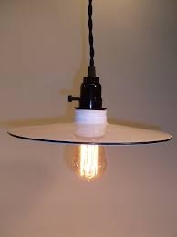 Hand Made 10 Enamel Flat Shade Single Edison Bulb Hanging Light Red Northup Gallery