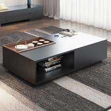 Rectangular Storage Coffee Table With Drawer In Black Walnut Black In 2020 Coffee Table With Drawers Coffee Table With Storage Coffee Table