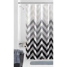 Black And Gray Curtains Walmart Mainstays Flux Chevron Fabric Shower Curtain Walmart Com In 2020 Fabric Shower Curtains Shower Curtain Curtains