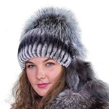 Cele mai frumoase caciuli de blana pentru femei. Caciula Din Blana De Rex Cincila Cu Vulpe Polara Cusuta Pe Fes Tricot Pentru Femei Tineret Gri Negru Cf046 Marime Universala Emag Ro